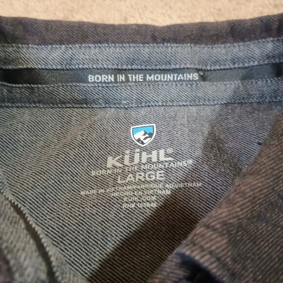 Kuhl Descendr Flannel Men's Size Large Brown Button Up Flap Pockets Long Sleeve - Picture 6 of 13